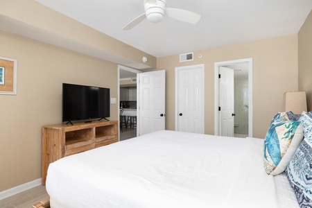 The second primary bedroom features an en suite bathroom