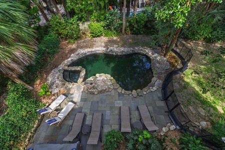 Tucked away garden oasis with stone pool – a serene escape right at home