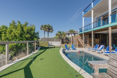 Unwind with some friendly competition — the beach isn’t the only place to play.