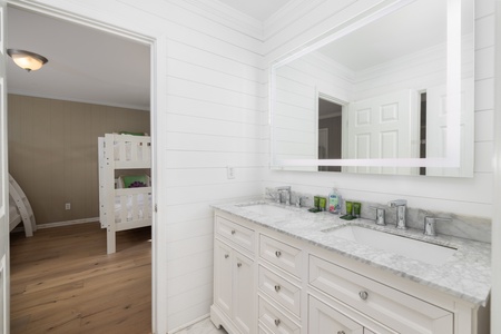 Jack and Jill Bathroom with Dual Vanity