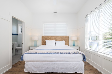 Your main level features a primary king bed with en suite bathroom