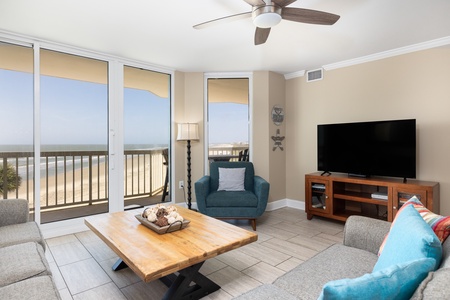 Your living room provides direct access to your private terrace