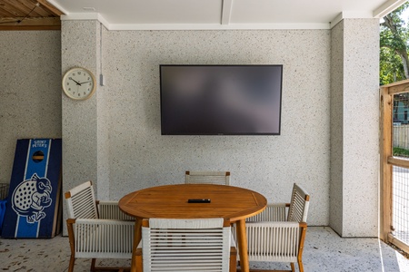 TVs are everywhere in this property and another awaits you at your outdoor table