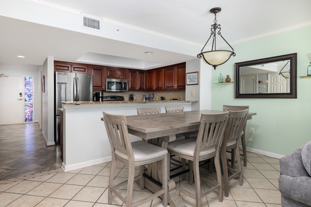 Enjoy your morning coffee from the dining room table