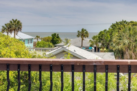 Start your day with coffee on the private balcony overlooking the Atlantic Ocean in beautiful Folly Beach, SC