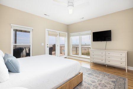 Wake up to peaceful ocean views from your primary bedroom