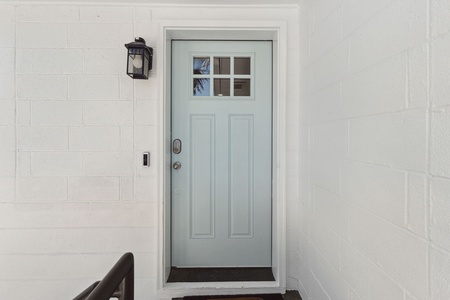 Take the steps up to your front door