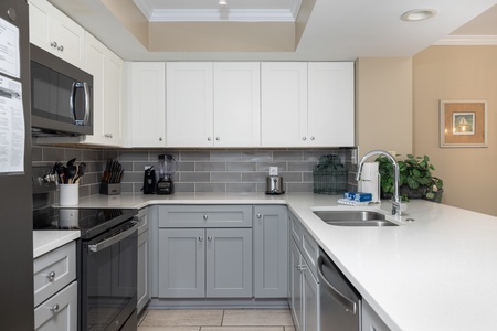 Prepare meals in your fully equipped kitchen