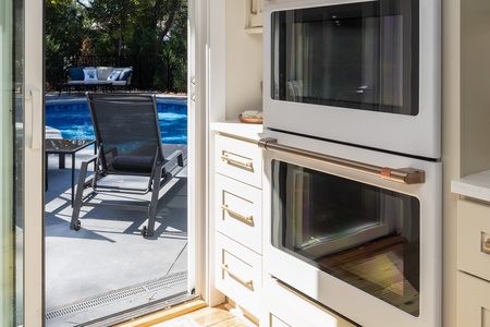 Access your backyard oasis through the kitchen