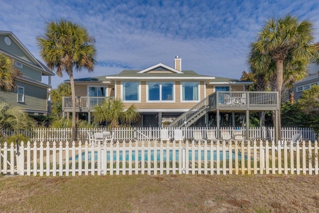 The Sunchaser backs up directly to the beach and features private boardwalk access