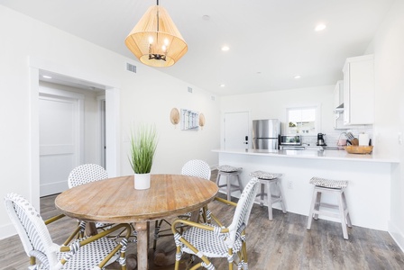 dining table into kitchen