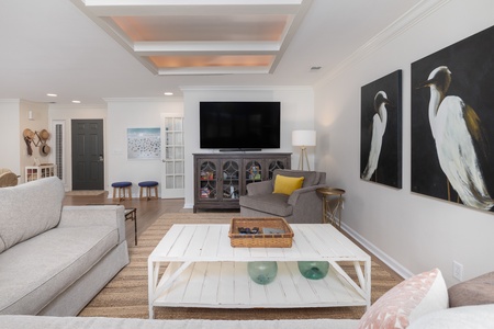 The living room is the perfect place to gather with family and friends