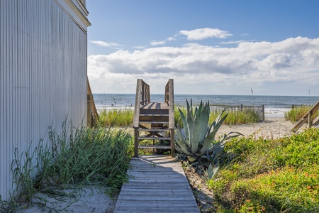 A private boardwalk gives you direct access to the beach
