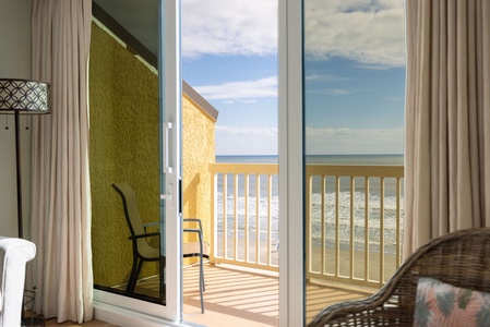 Step onto your private balcony where ocean waves meet endless sky, with comfortable seating to savor morning coffee or sunset moments.