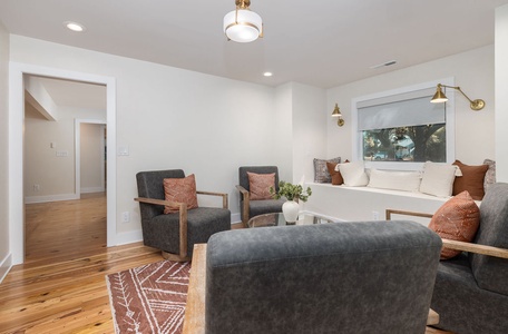 Sitting room off of the living room and primary suite