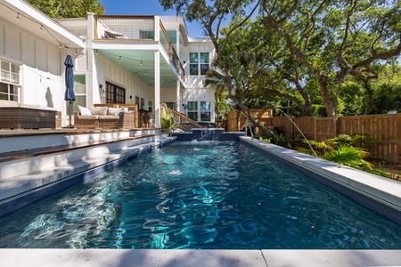 Take a dip in your private backyard swimming pool