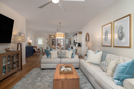 Open-concept living room flows seamlessly from your kitchen