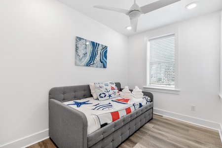 When you're finished exploring the coast, sink into your plush pull out daybed