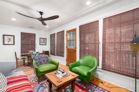 cozy living area connected to dining & kitchen