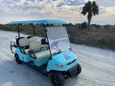 Cruise around in style! Rent through Just Beachy golf cart rentals for an easy way to explore local beaches, restaurants, and more with total convenience!