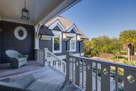 Take the stairs to your elevated front porch