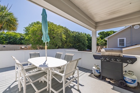 Picture yourself dining outdoors on your upstairs deck