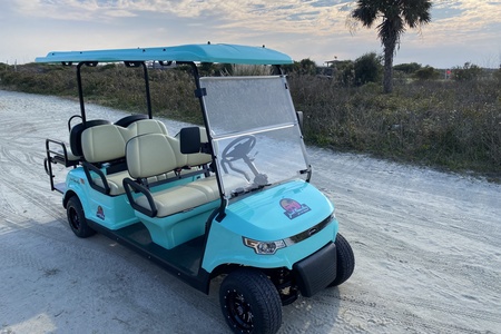 Cruise around in style! Rent through Just Beachy golf cart rentals for an easy way to explore local beaches, restaurants, and more with total convenience!