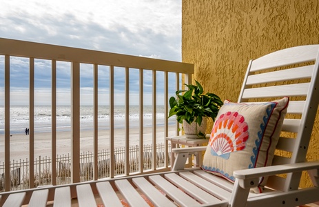 Unwind on your private oceanfront balcony with stunning sea views, where morning coffee tastes better with endless beach vistas.