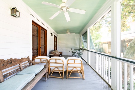 spacious back porch