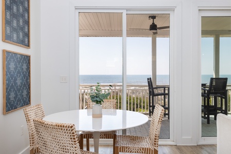 Sliding doors take you out to your private deck