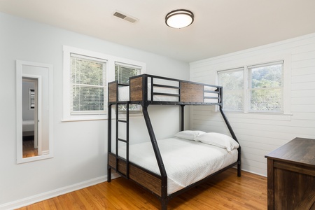 Upstairs you'll find a twin-over-full bedroom, great for larger groups