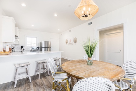 dining table into kitchen