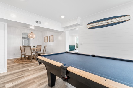 Challenge friends to a game in your private billiards room, featuring a professional pool table