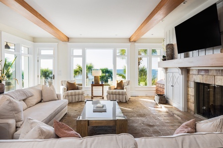 Pass through the foyer and enter your elegant living room