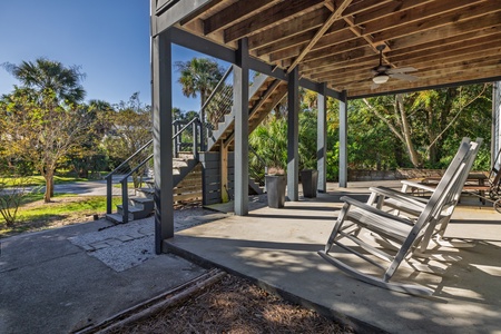 Relax in the rocking chairs on your covered front porch