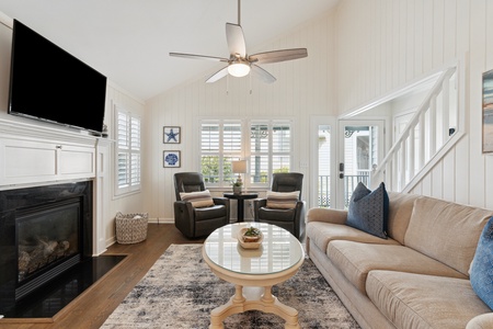 Your spacious living room is a cozy spot to gather with friends and family