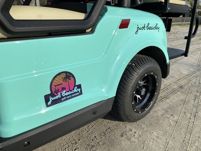 Beach day made easier! Skip the parking hassle and enjoy the ride with a golf cart, available right at your rental for the ultimate island experience through Just Beachy Golf Carts