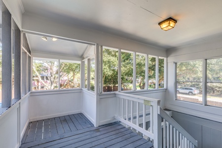 Take the steps down to your outdoor oasis