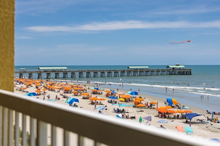 Enjoy views of Folly Beach Pier from your oceanfront deck