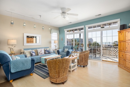 Relax in your bright, coastal living room