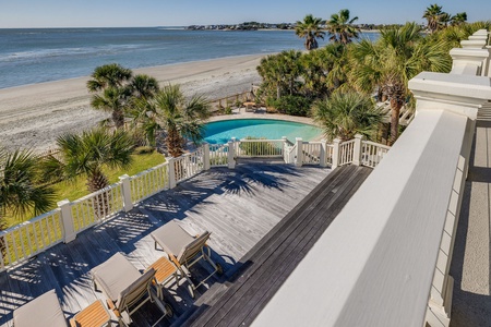 View the ocean and pool from your balcony