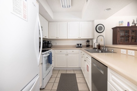 Your galley style kitchen awaits, with everything you need to prepare your special dish.