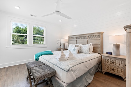 Rest comfortably in your primary king bed