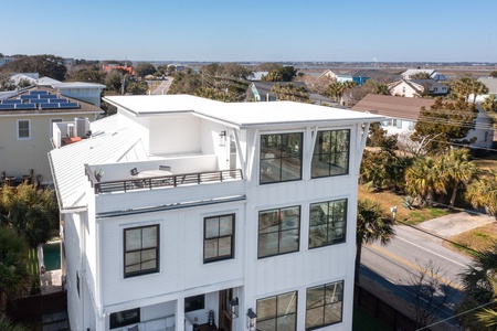 Aerial view of your rooftop deck