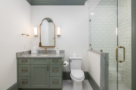 Your bunk room has an en suite bathroom with walk-in shower