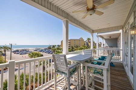 Views of Folly Beach stretch beyond your private covered patio