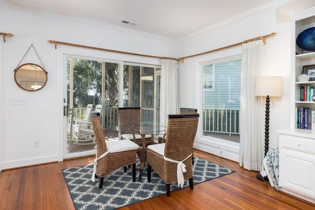 Step past your sunny breakfast nook to access the screened porch