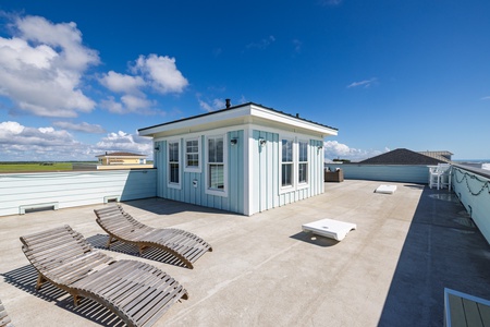 Play a game of cornhole on the roof