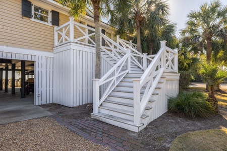 The steps to your front door are situated right off the driveway