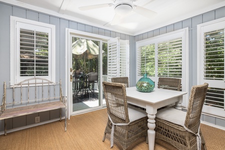 Take the sliding glass door to your private back deck